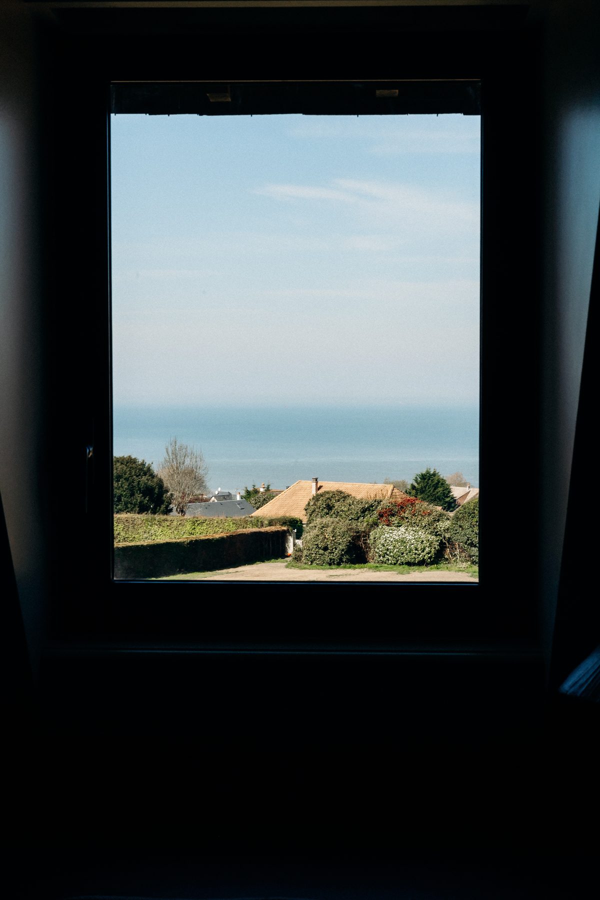 The sea and the Normandy sky, seen from a window of the Holisty villa in Villerville